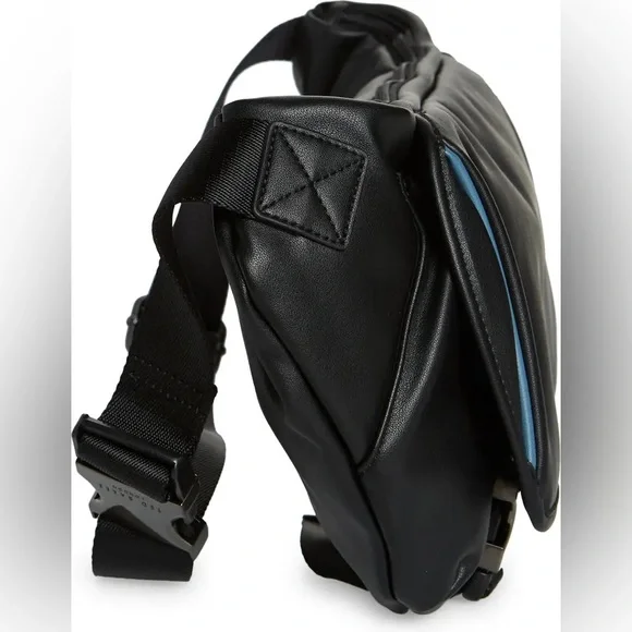 Ted Baker Cobbra Unisex Black Belt Bag Blue Trim - Picture 13 of 15
